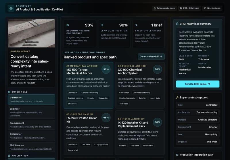 SpecPilot reference interface