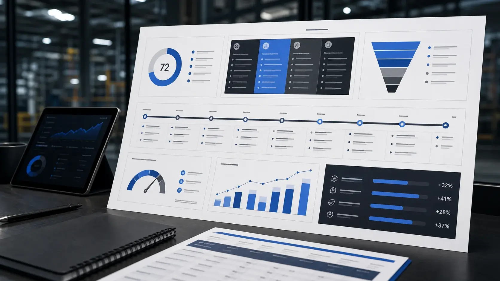Growth roadmap deliverable with diagnostic score, action plan, and commercial impact priorities