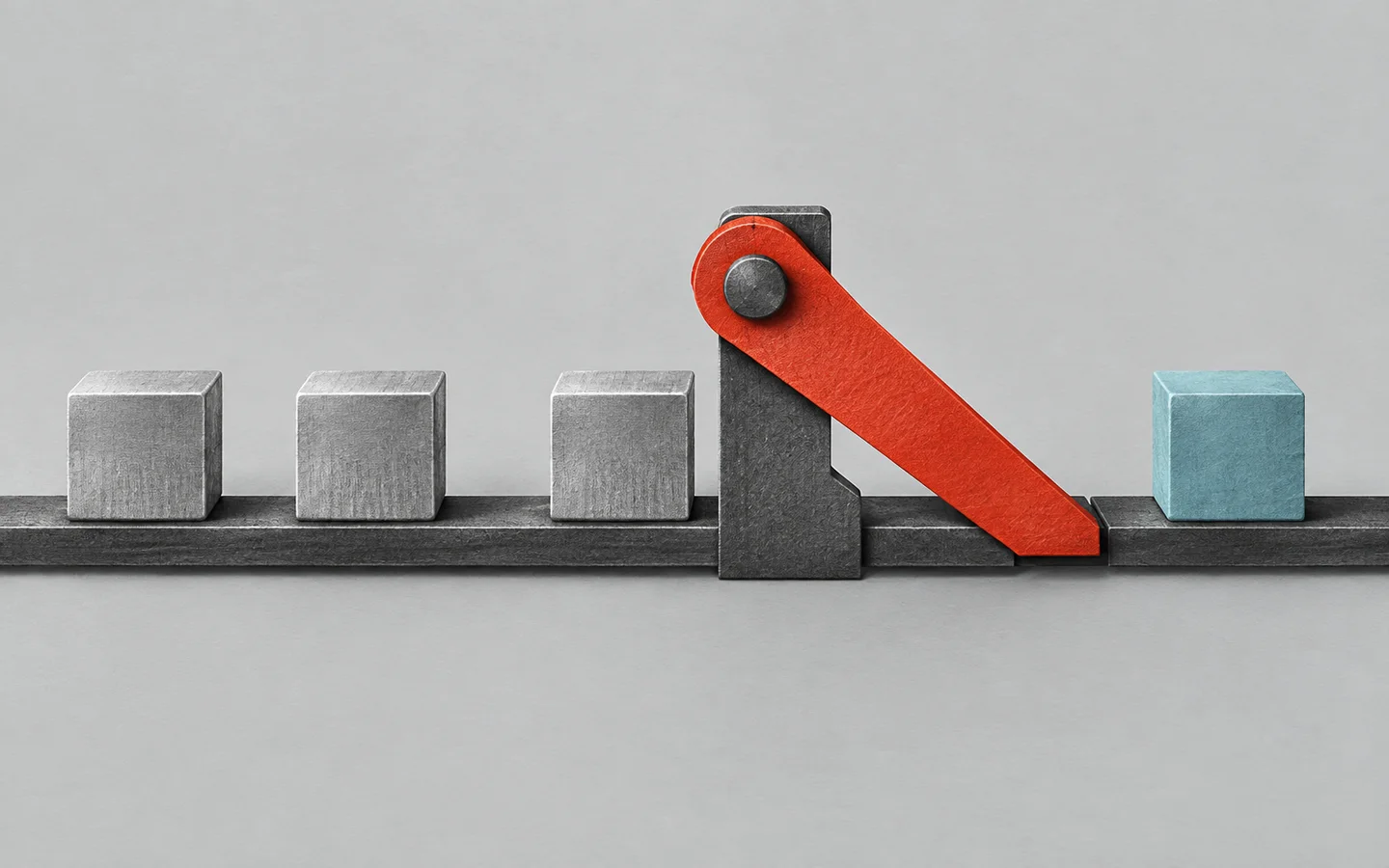 Editorial illustration. A manual gate separates an automated workflow from permission to act.